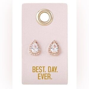 Rose Gold Teardrop Stud Earrings
